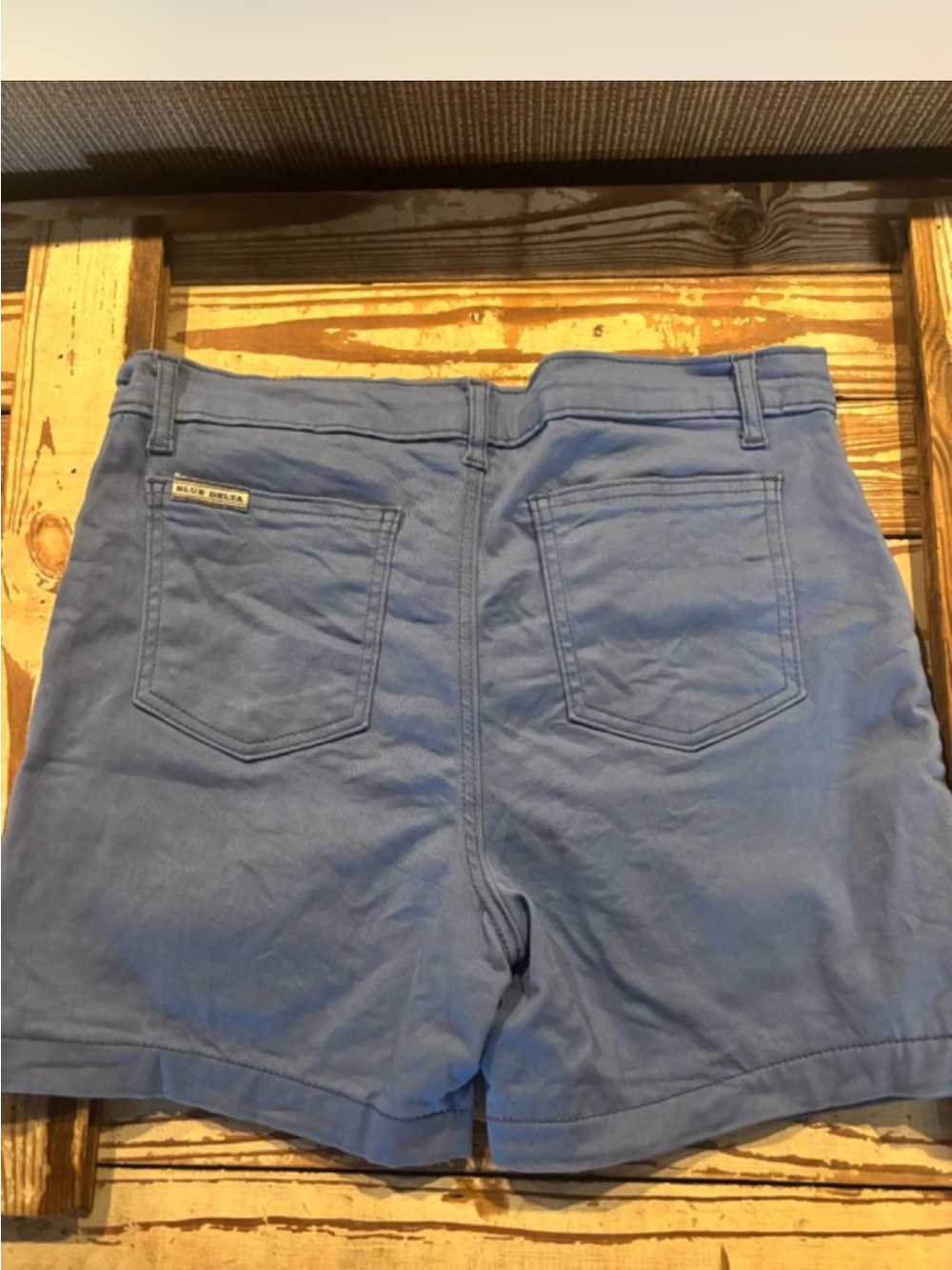 Blue Denim-Look Women's Shorts - Light Blue